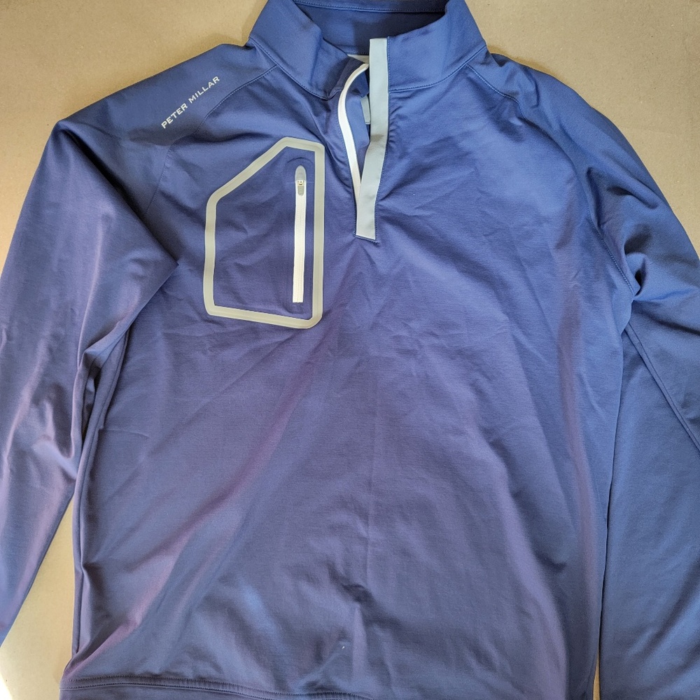 Peter Millar 1/4 Zip Performance Pullover – Blue – Size M – New Condition